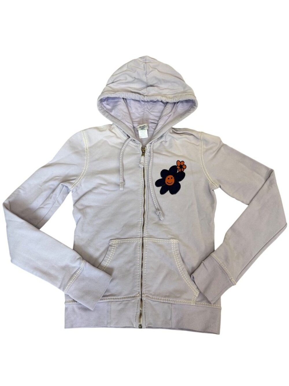 True Religion Womens S Hoodie Jacket Flower Graphics Hippie Retro Y2K